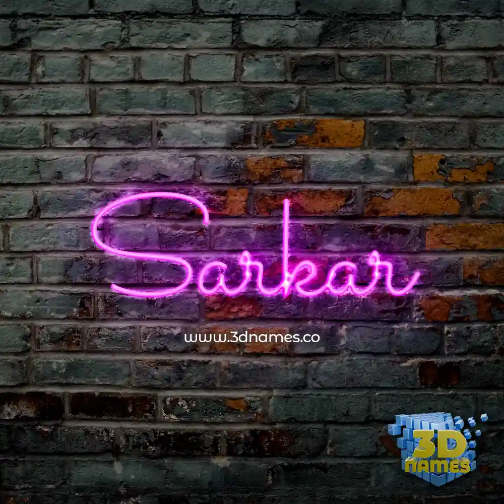 sarkar in Pink Neon style - 3D name wallpaper