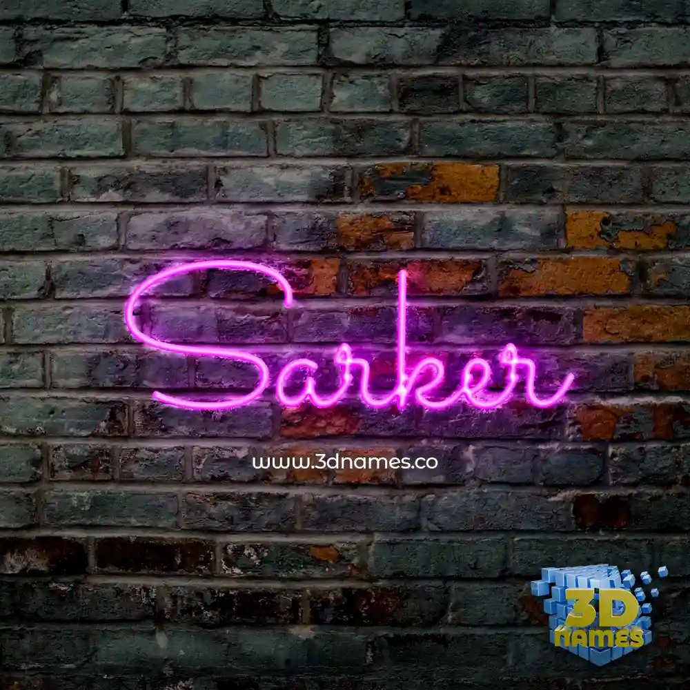 sarker in Pink Neon style - 3D name wallpaper