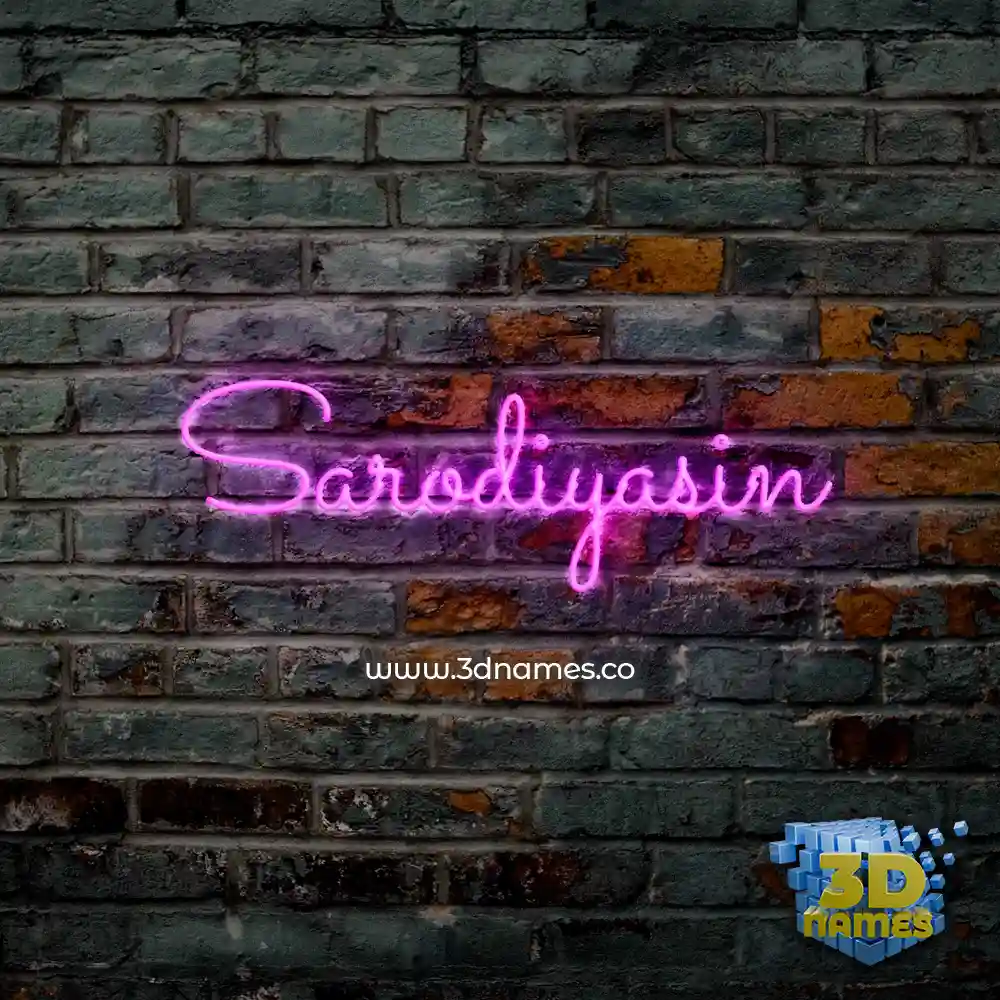 sarodiyasin in Pink Neon style - 3D name wallpaper