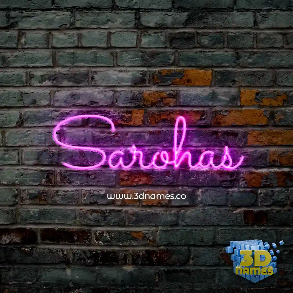 sarohas in Pink Neon style - 3D name wallpaper