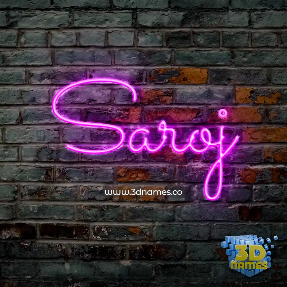 saroj in Pink Neon style - 3D name wallpaper