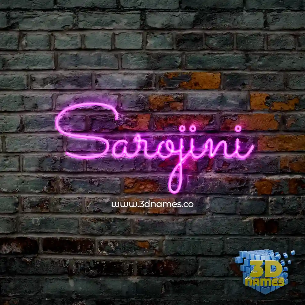sarojini in Pink Neon style - 3D name wallpaper
