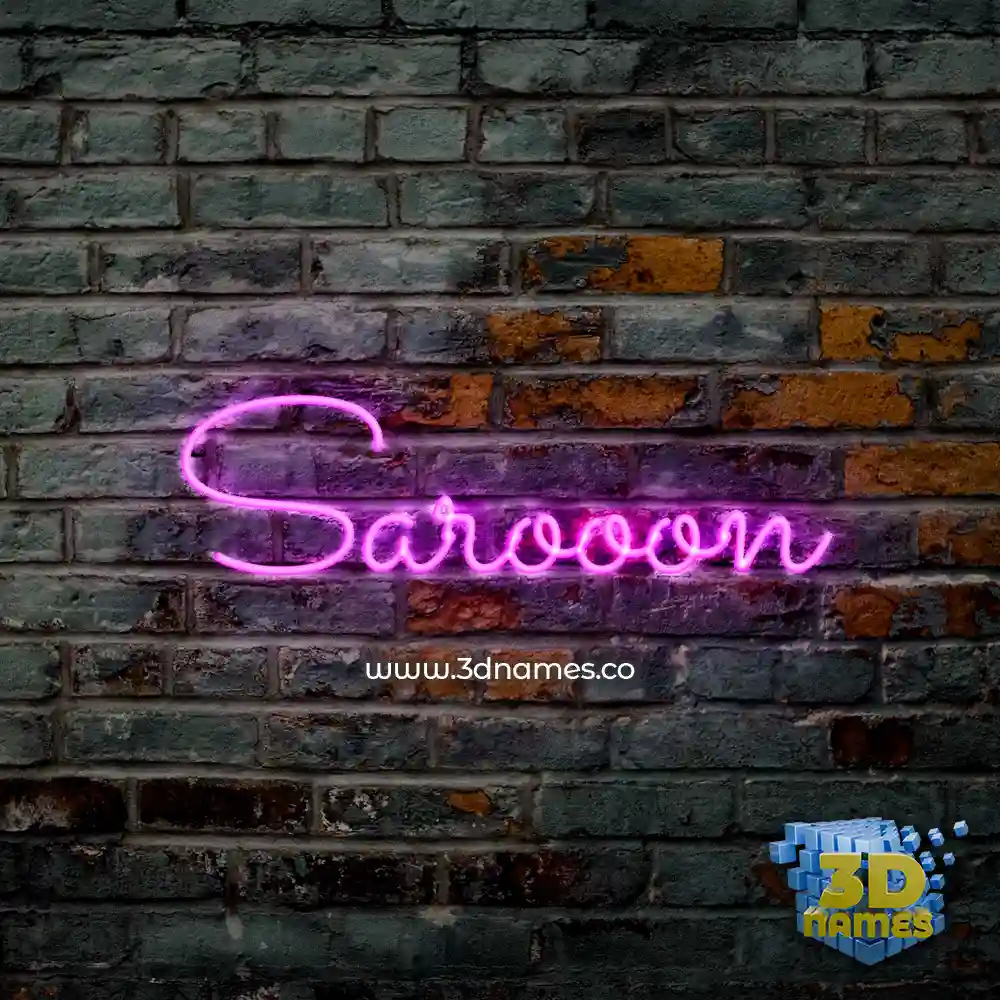 sarooon in Pink Neon style - 3D name wallpaper
