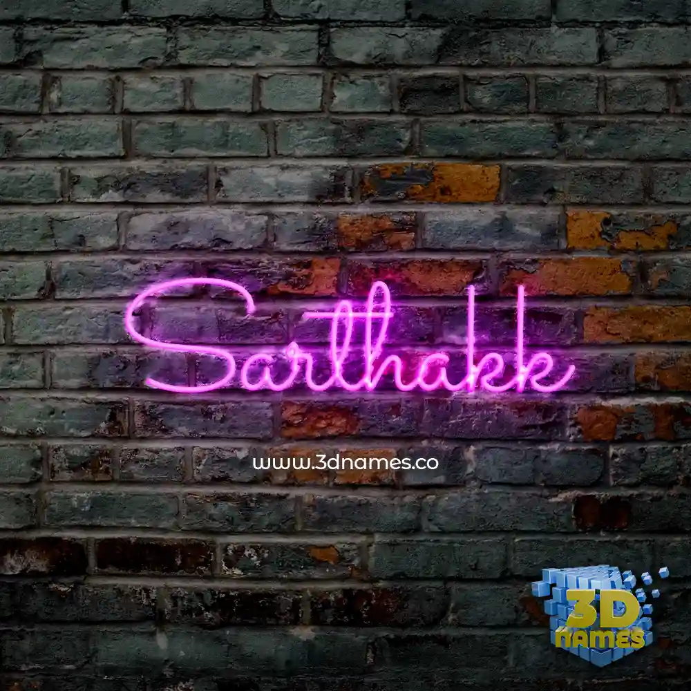 sarthakk in Pink Neon style - 3D name wallpaper