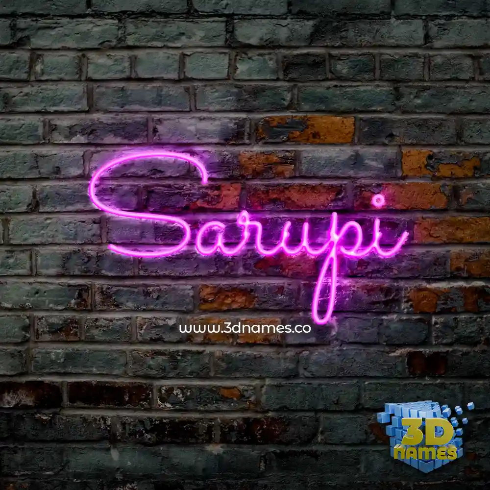 sarupi in Pink Neon style - 3D name wallpaper