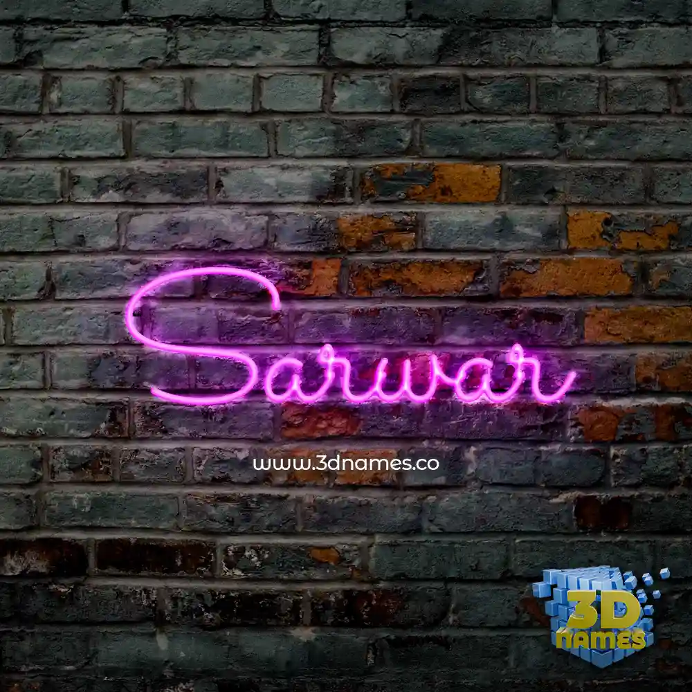 sarwar in Pink Neon style - 3D name wallpaper
