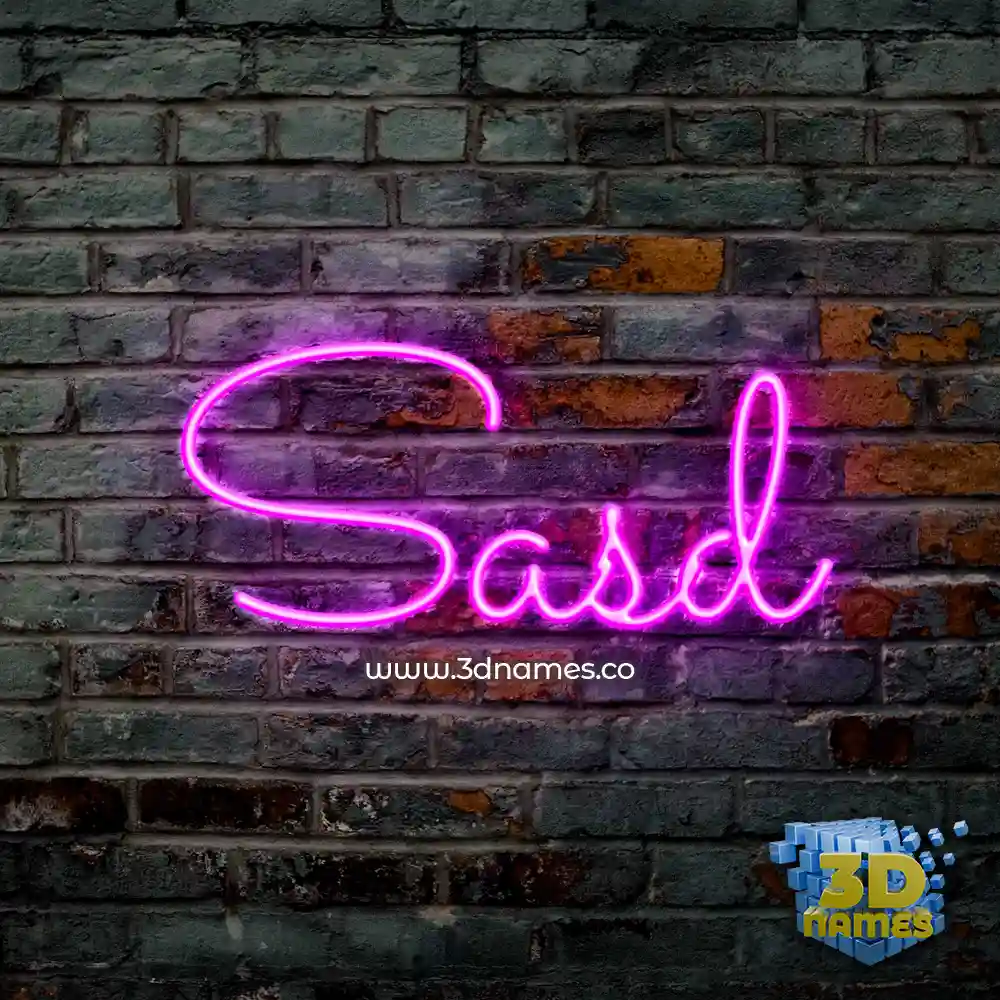 sasd in Pink Neon style - 3D name wallpaper