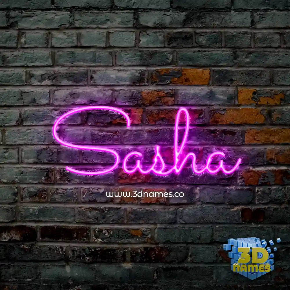 sasha in Pink Neon style - 3D name wallpaper