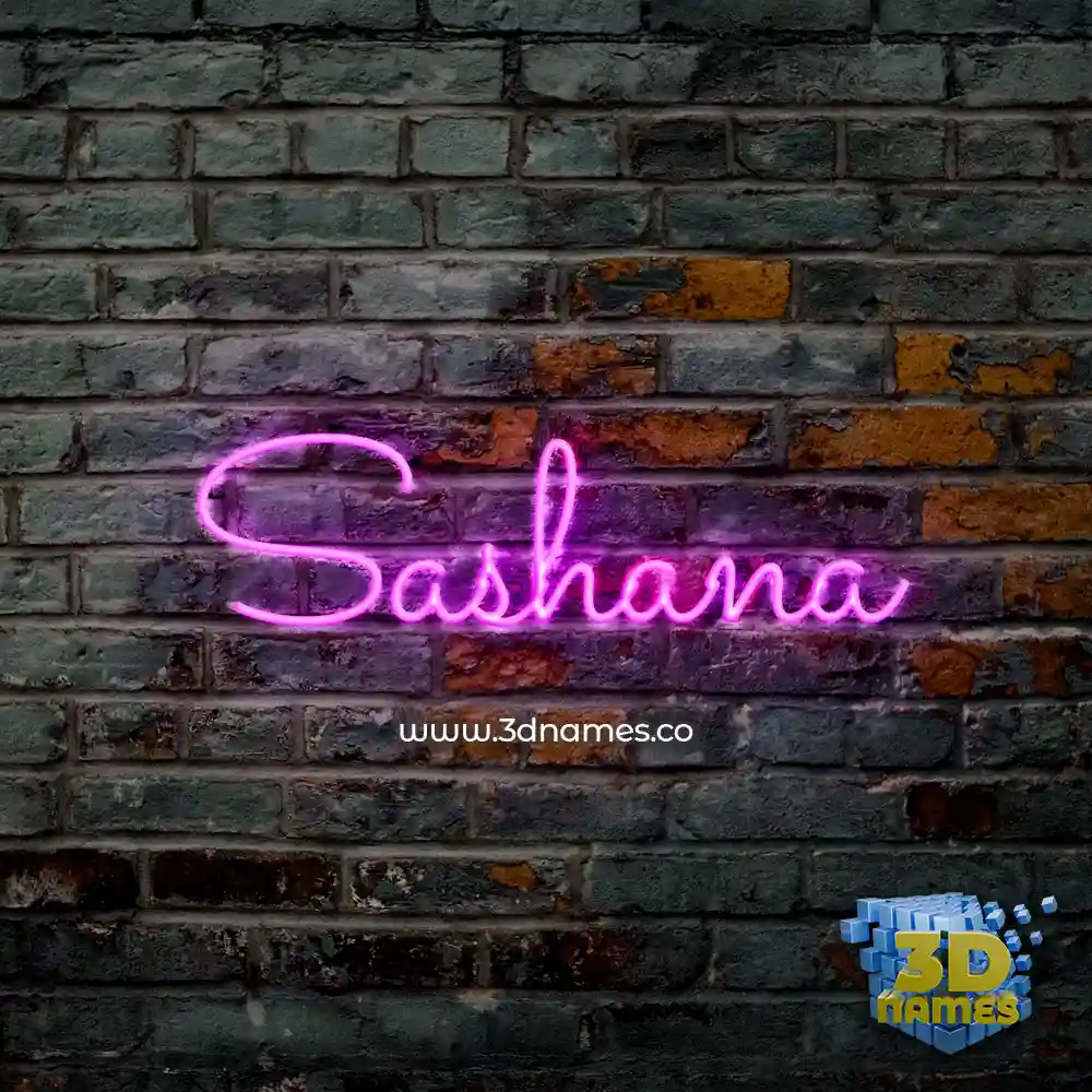 sashana in Pink Neon style - 3D name wallpaper