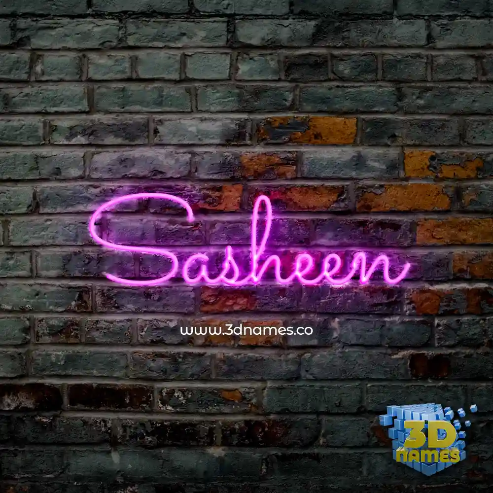 sasheen in Pink Neon style - 3D name wallpaper