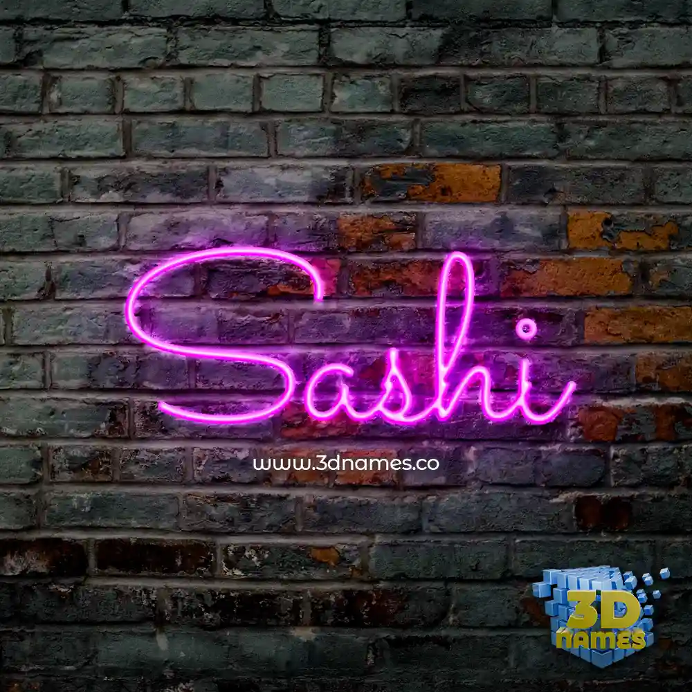 sashi in Pink Neon style - 3D name wallpaper