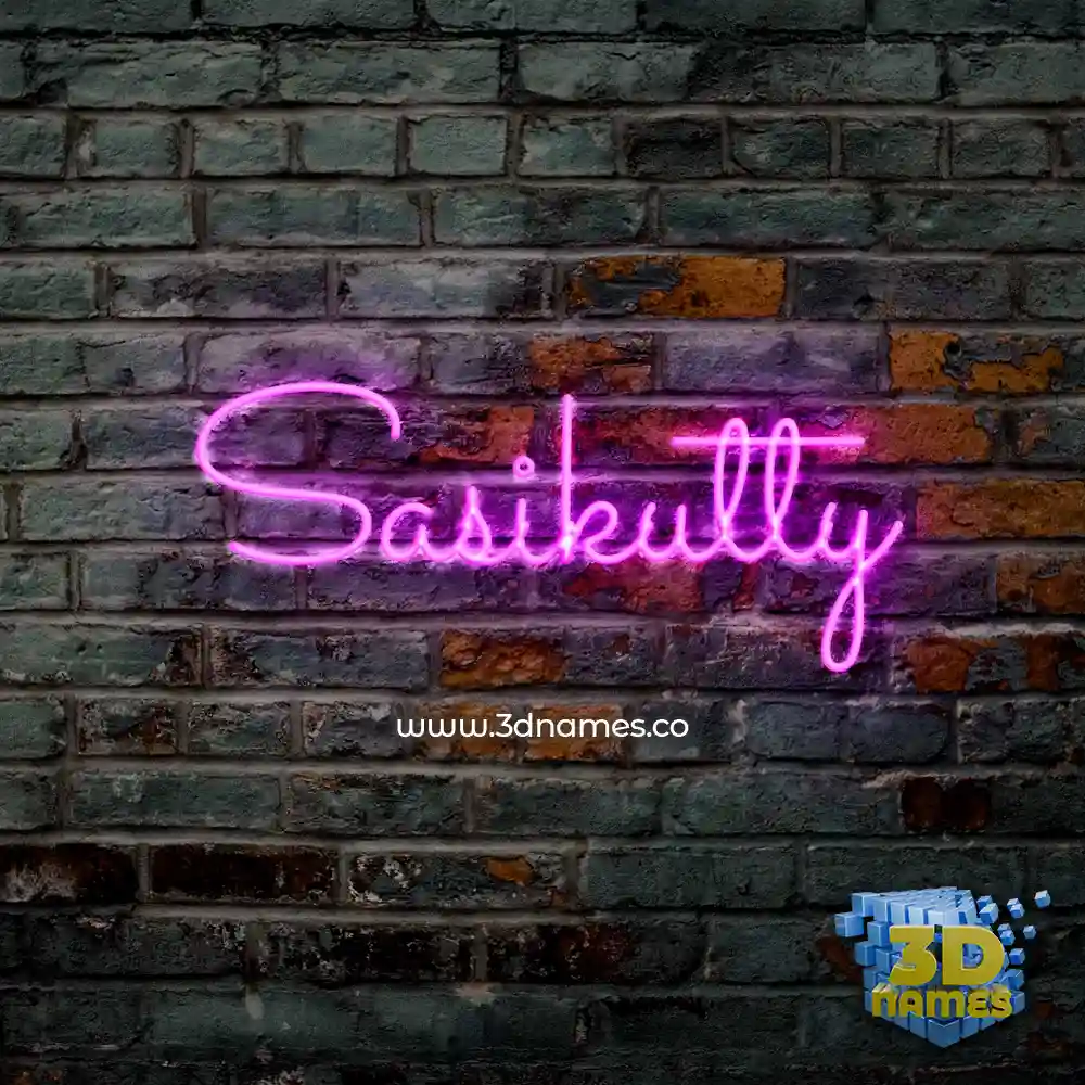 sasikutty in Pink Neon style - 3D name wallpaper