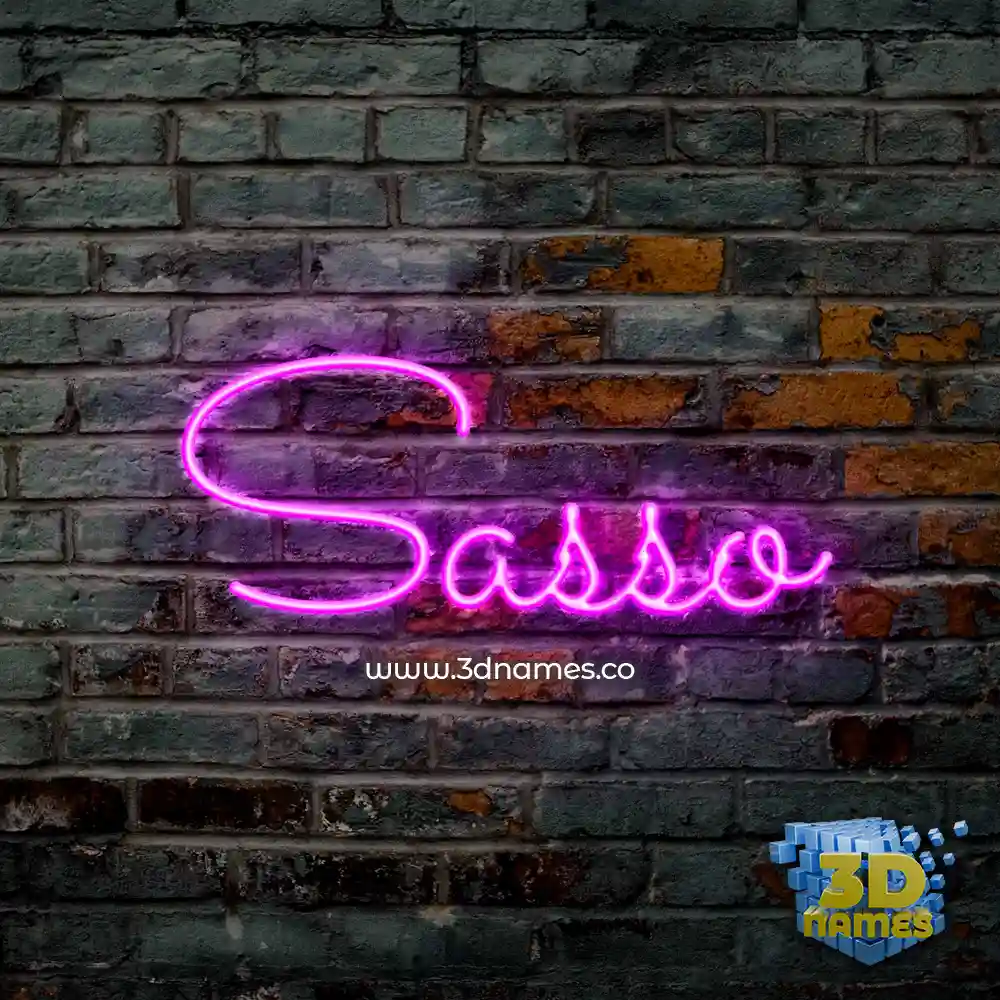 sasso in Pink Neon style - 3D name wallpaper