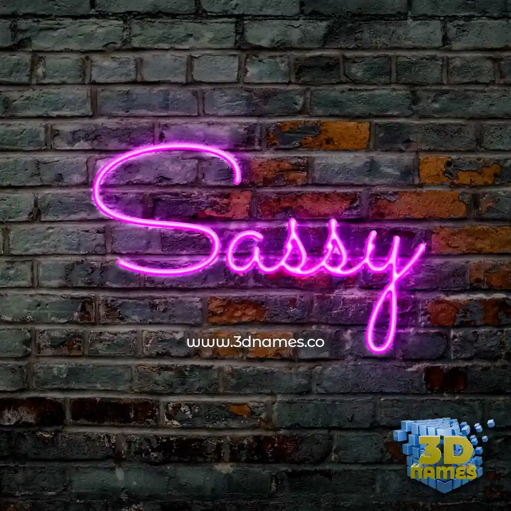 sassy in Pink Neon style - 3D name wallpaper