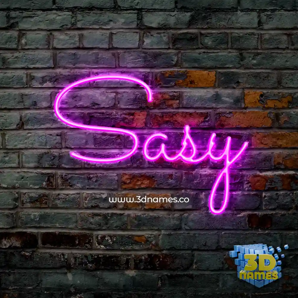 sasy in Pink Neon style - 3D name wallpaper