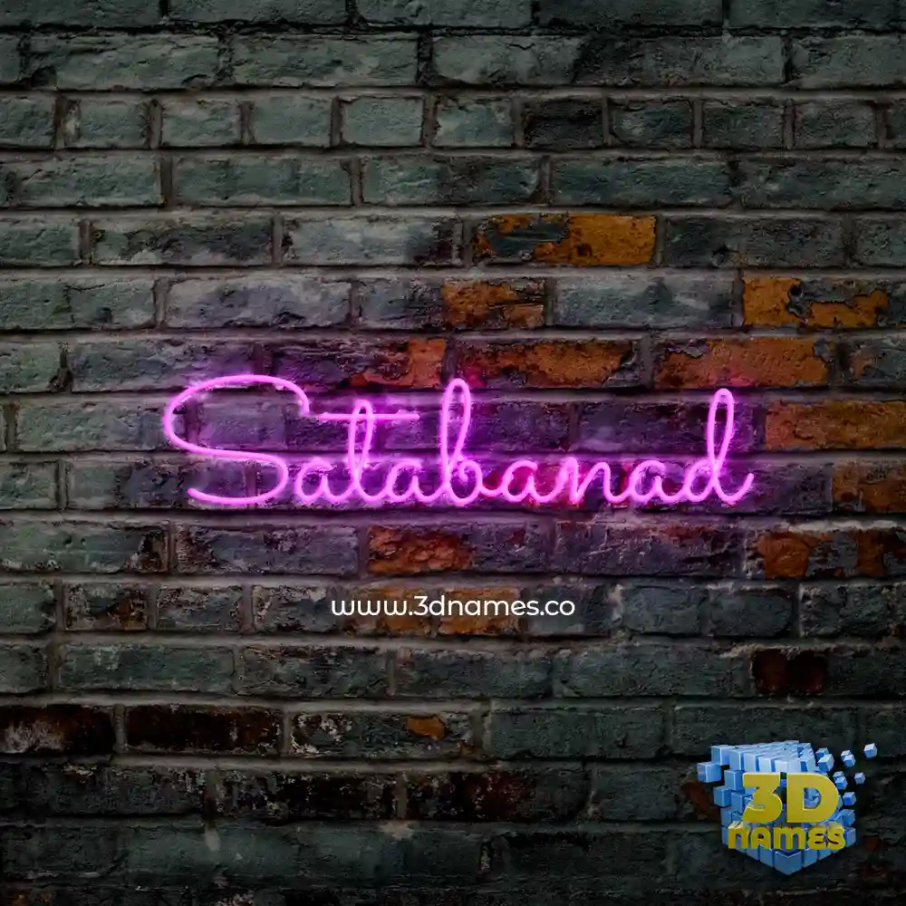 satabanad in Pink Neon style - 3D name wallpaper