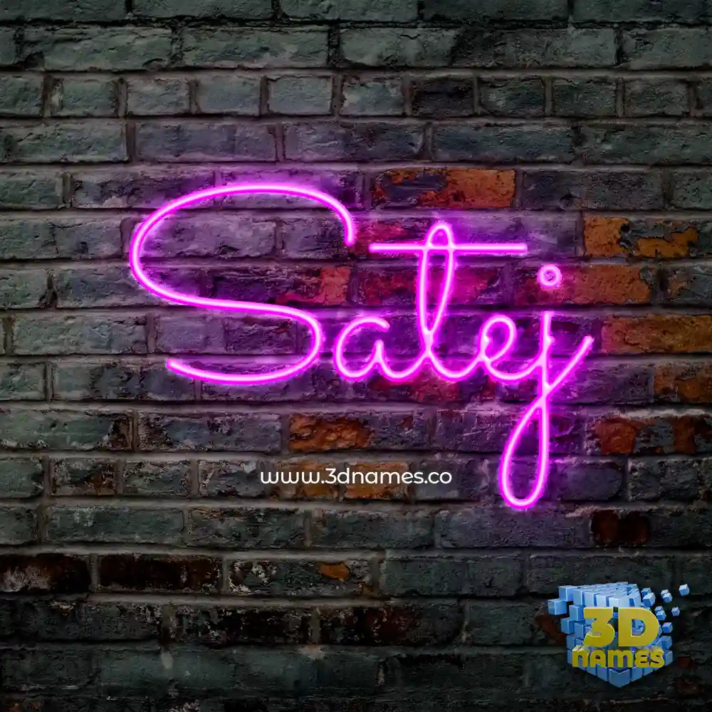 satej in Pink Neon style - 3D name wallpaper