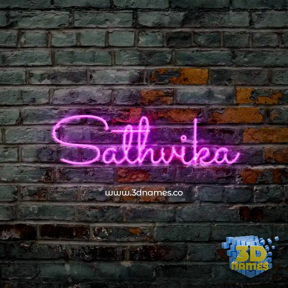 sathvika in Pink Neon style - 3D name wallpaper