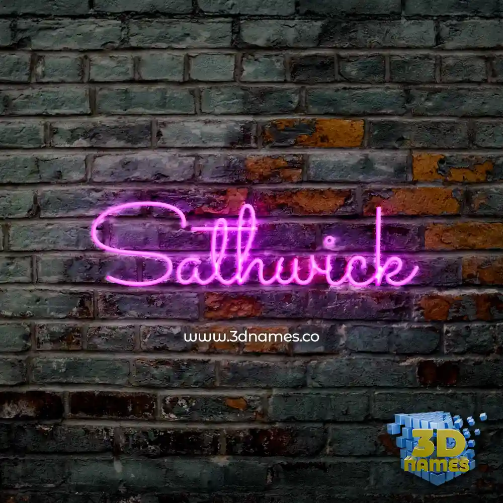 sathwick in Pink Neon style - 3D name wallpaper