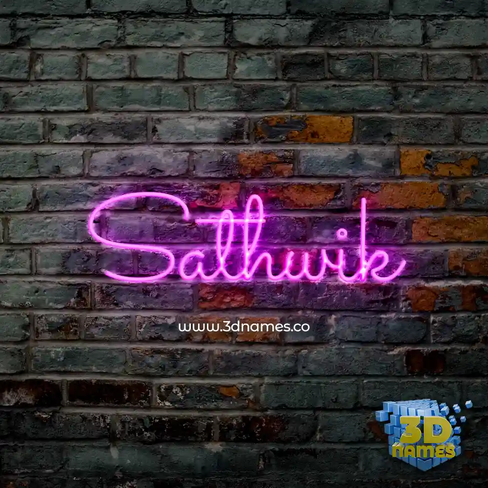 sathwik in Pink Neon style - 3D name wallpaper