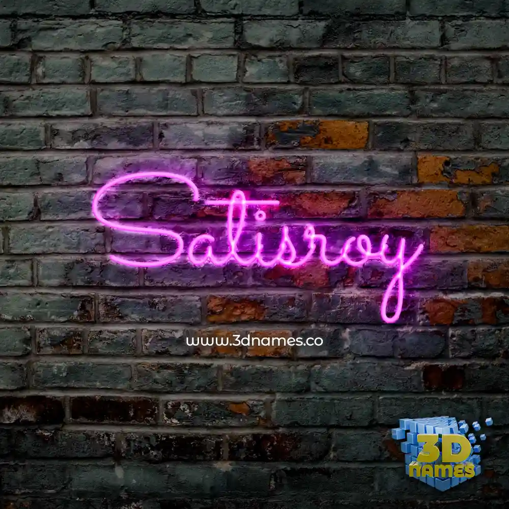 satisroy in Pink Neon style - 3D name wallpaper