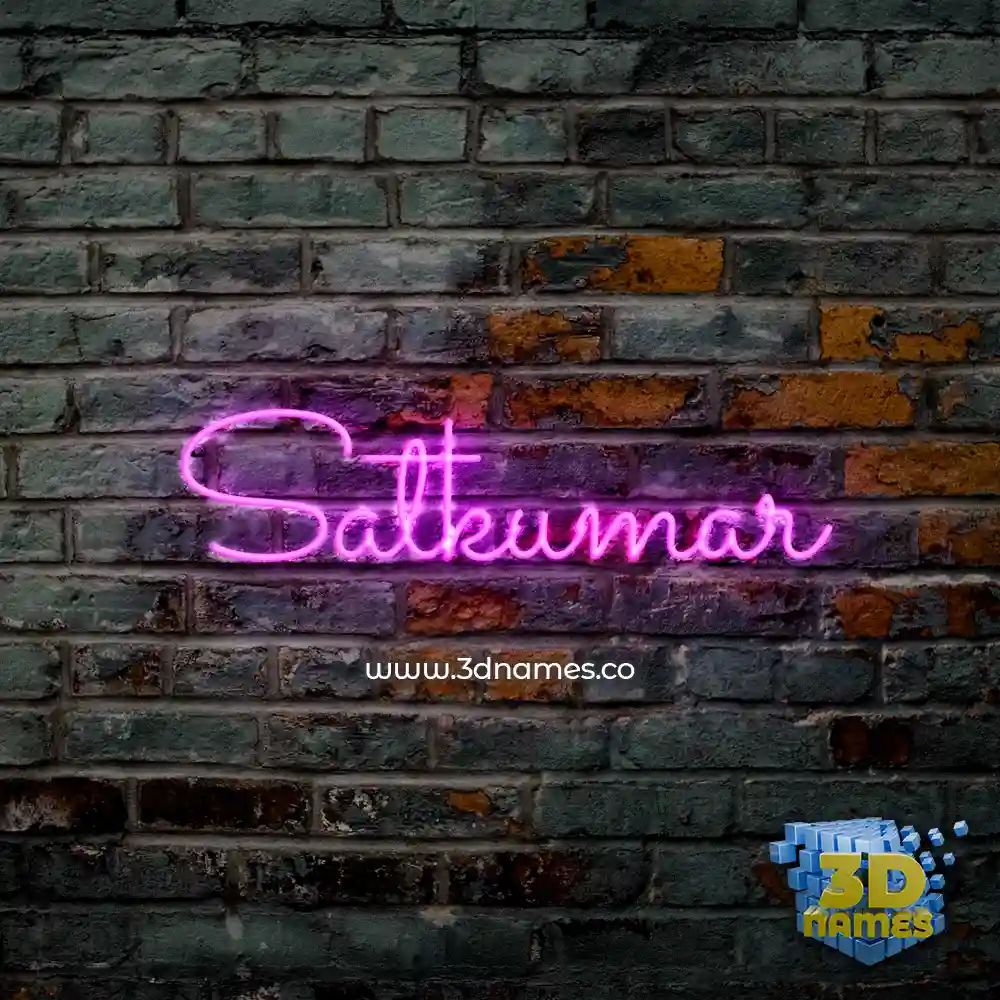 satkumar in Pink Neon style - 3D name wallpaper