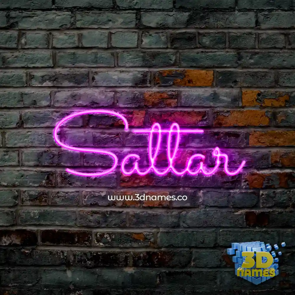 sattar in Pink Neon style - 3D name wallpaper