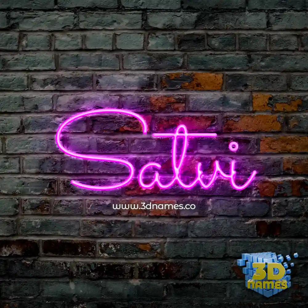 satvi in Pink Neon style - 3D name wallpaper