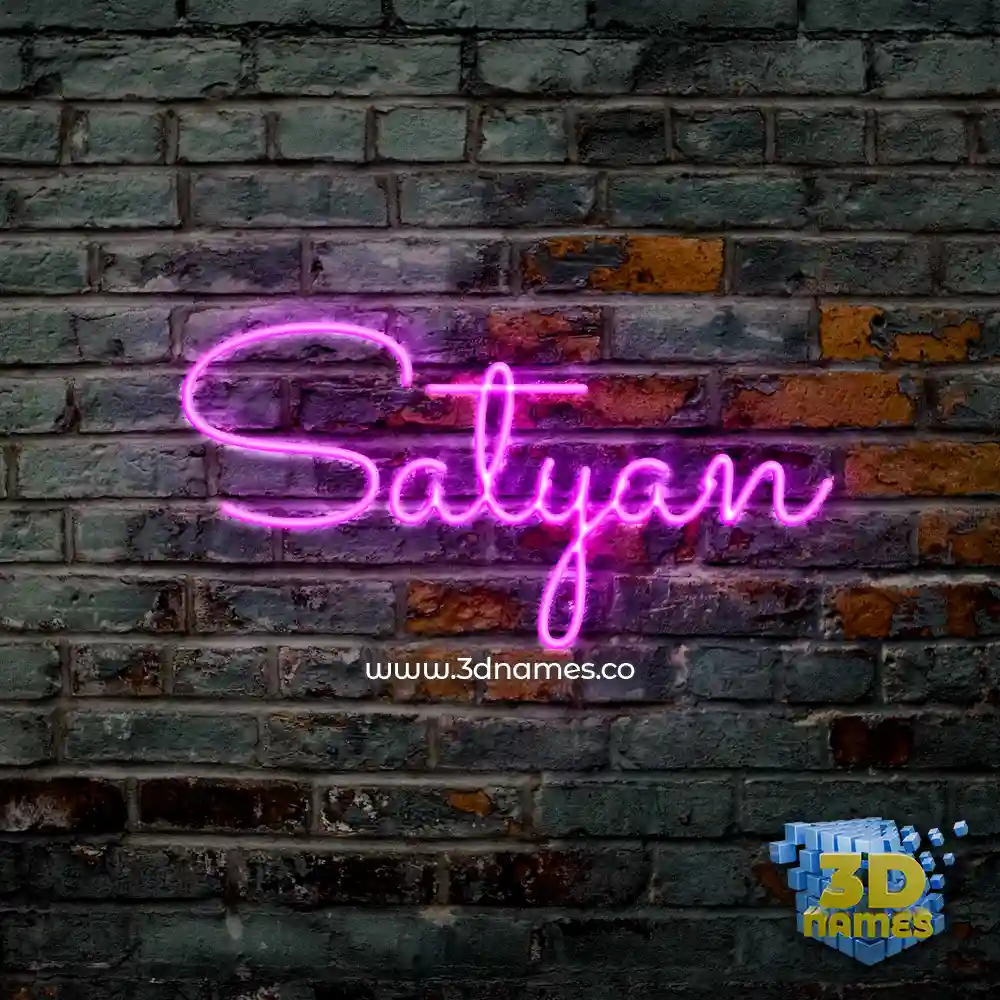 satyan in Pink Neon style - 3D name wallpaper
