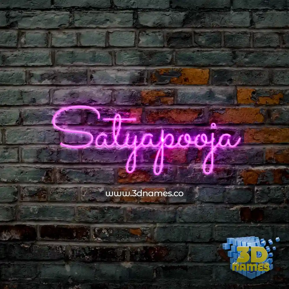 satyapooja in Pink Neon style - 3D name wallpaper