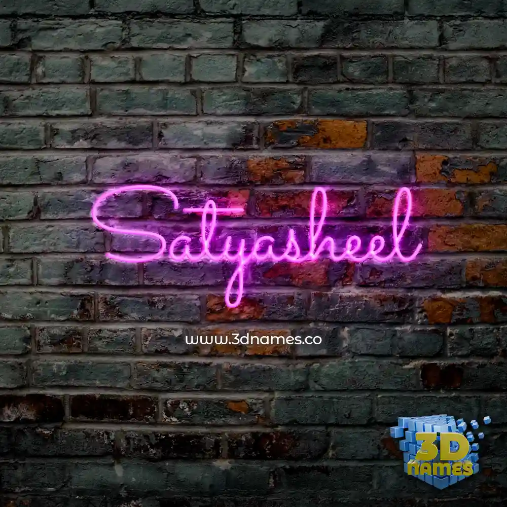 satyasheel in Pink Neon style - 3D name wallpaper
