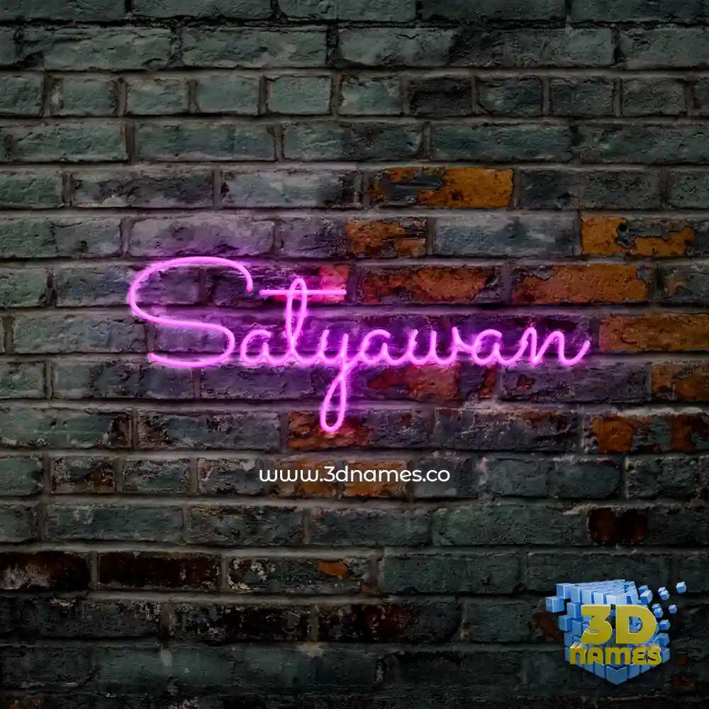 satyawan in Pink Neon style - 3D name wallpaper