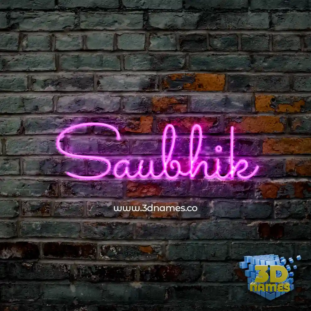 saubhik in Pink Neon style - 3D name wallpaper