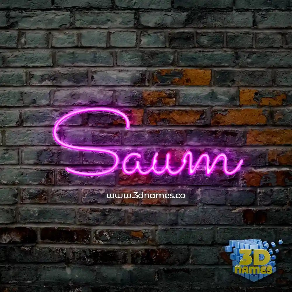 saum in Pink Neon style - 3D name wallpaper