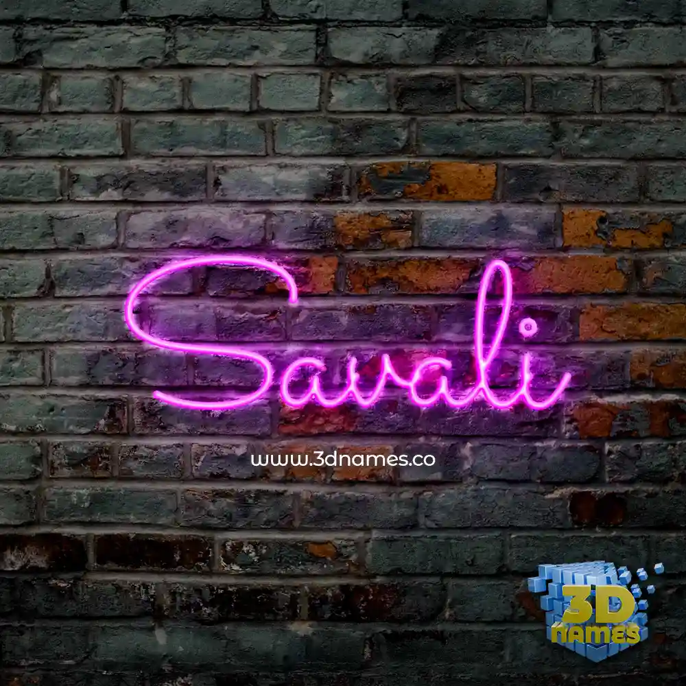 savali in Pink Neon style - 3D name wallpaper