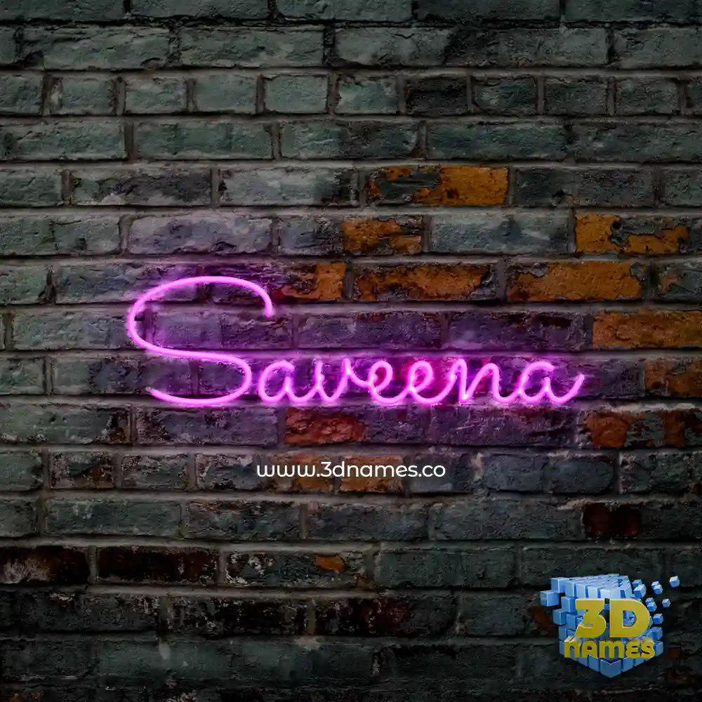 saveena in Pink Neon style - 3D name wallpaper