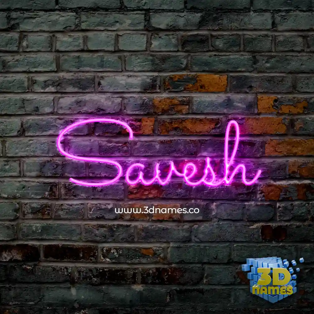 savesh in Pink Neon style - 3D name wallpaper