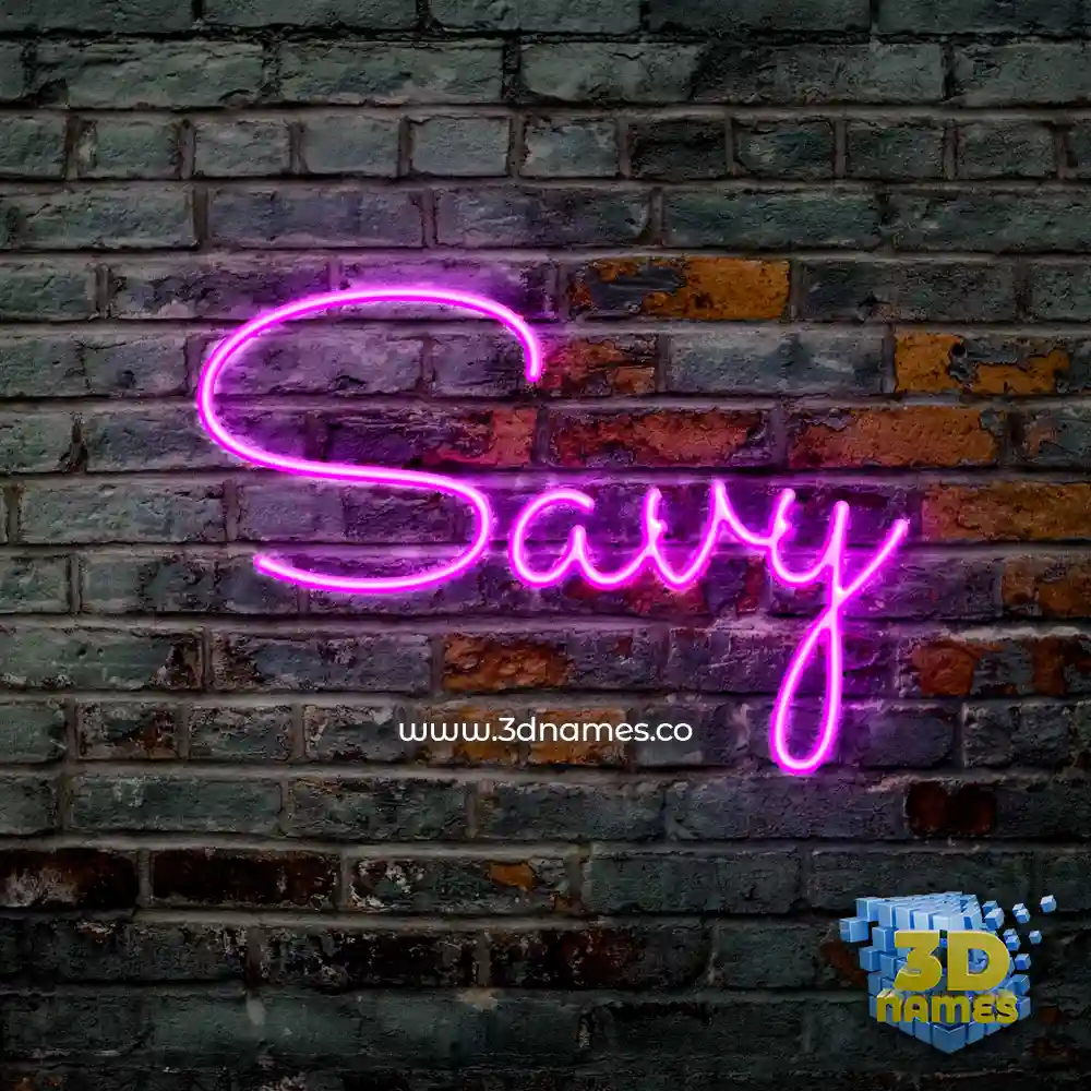 savy in Pink Neon style - 3D name wallpaper