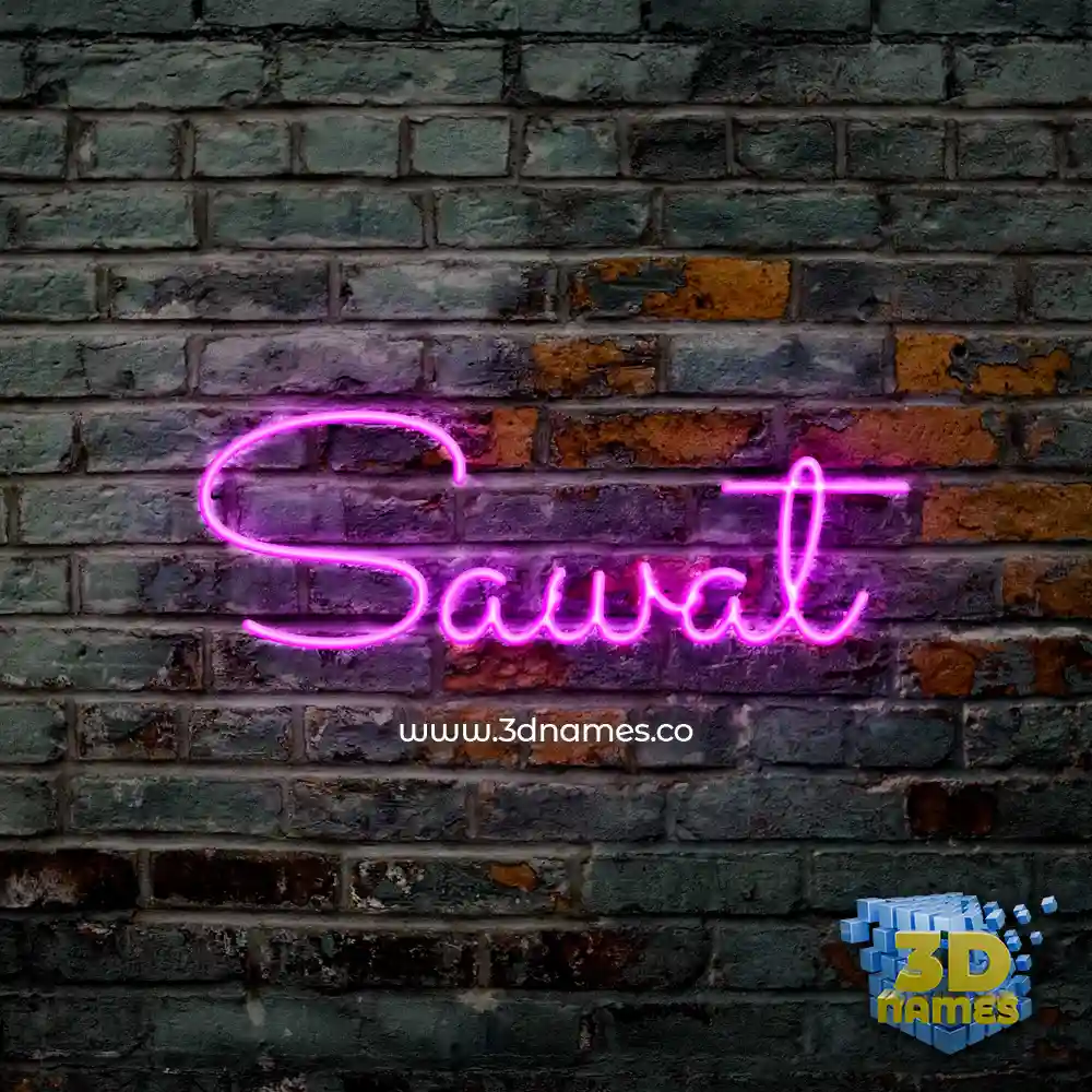 sawat in Pink Neon style - 3D name wallpaper