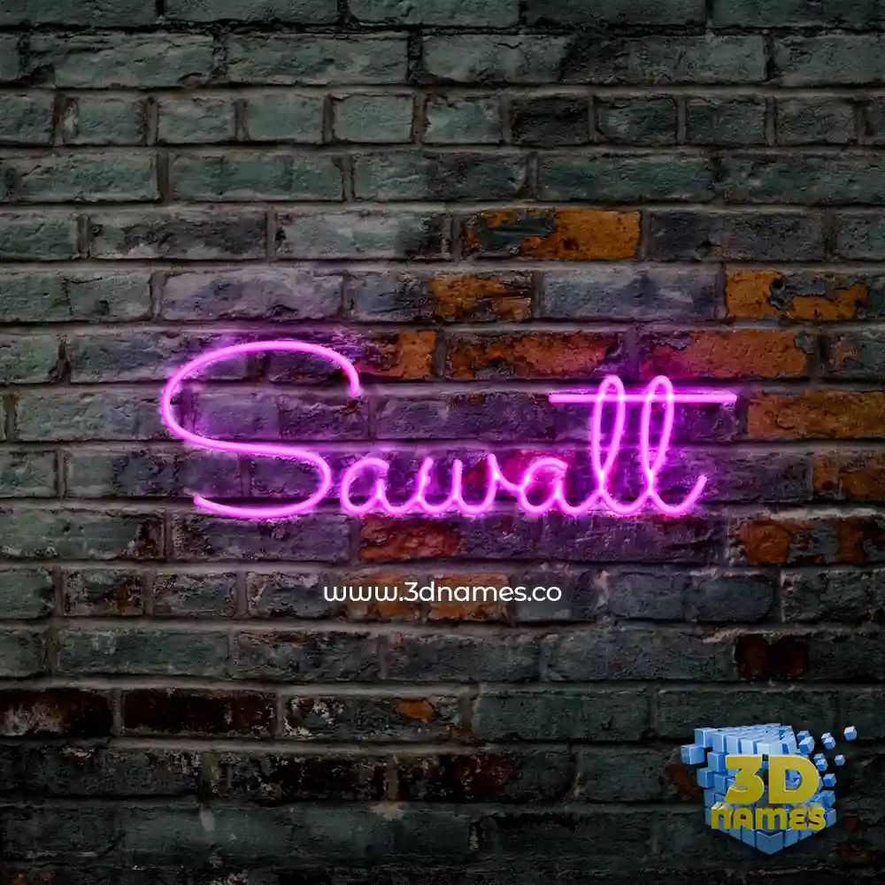 sawatt in Pink Neon style - 3D name wallpaper
