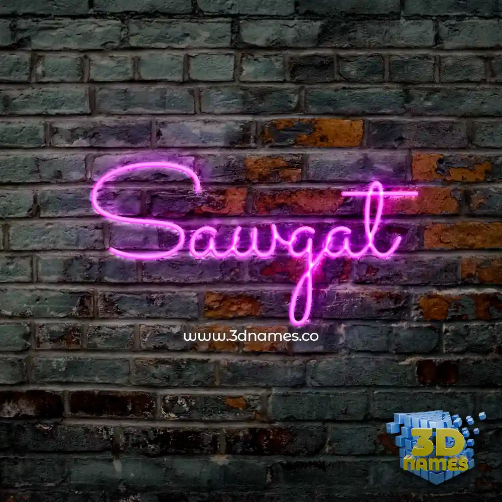 sawgat in Pink Neon style - 3D name wallpaper