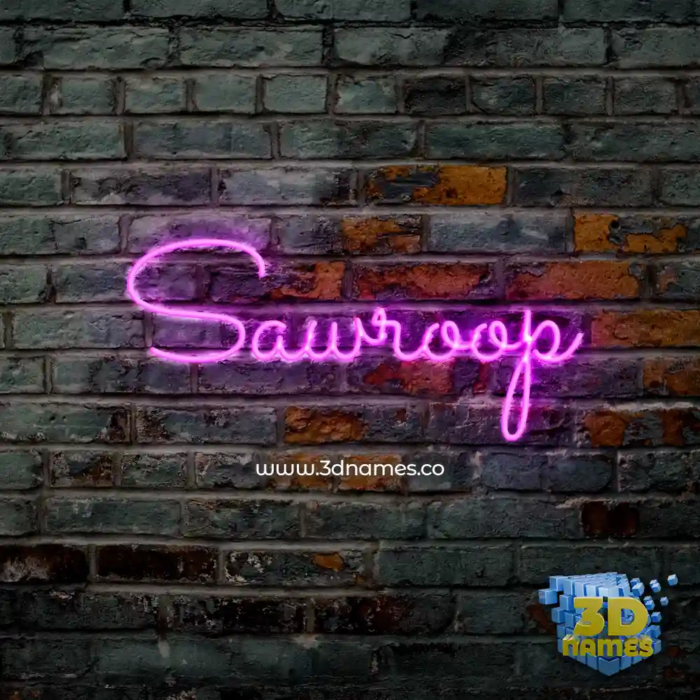 sawroop in Pink Neon style - 3D name wallpaper