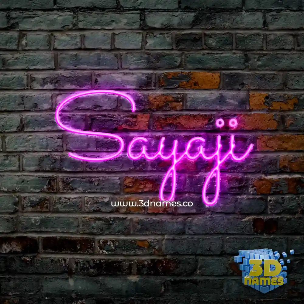 sayaji in Pink Neon style - 3D name wallpaper