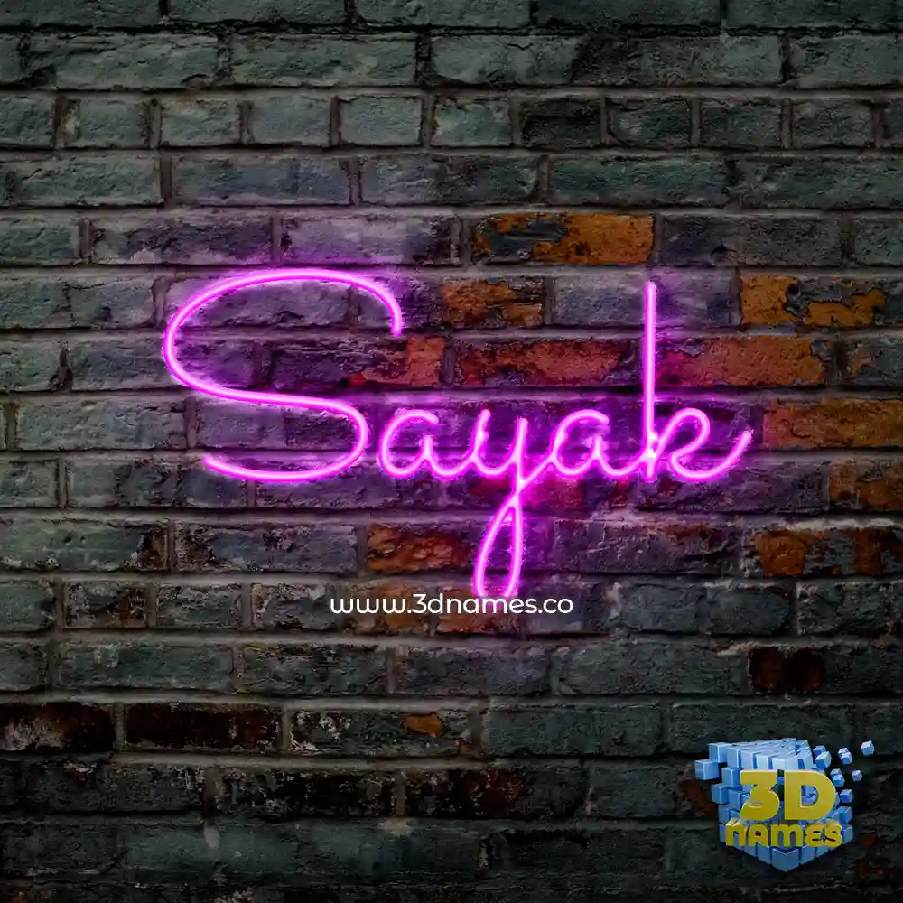 sayak in Pink Neon style - 3D name wallpaper