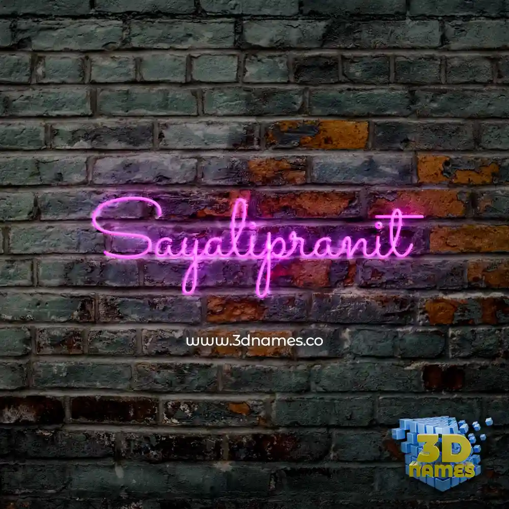 sayalipranit in Pink Neon style - 3D name wallpaper