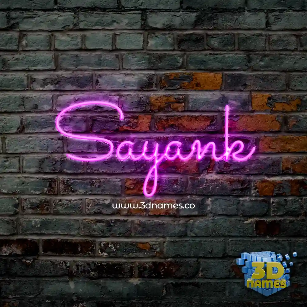 sayank in Pink Neon style - 3D name wallpaper