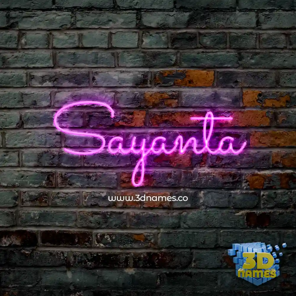 sayanta in Pink Neon style - 3D name wallpaper