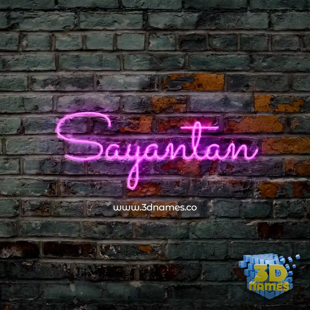 sayantan in Pink Neon style - 3D name wallpaper