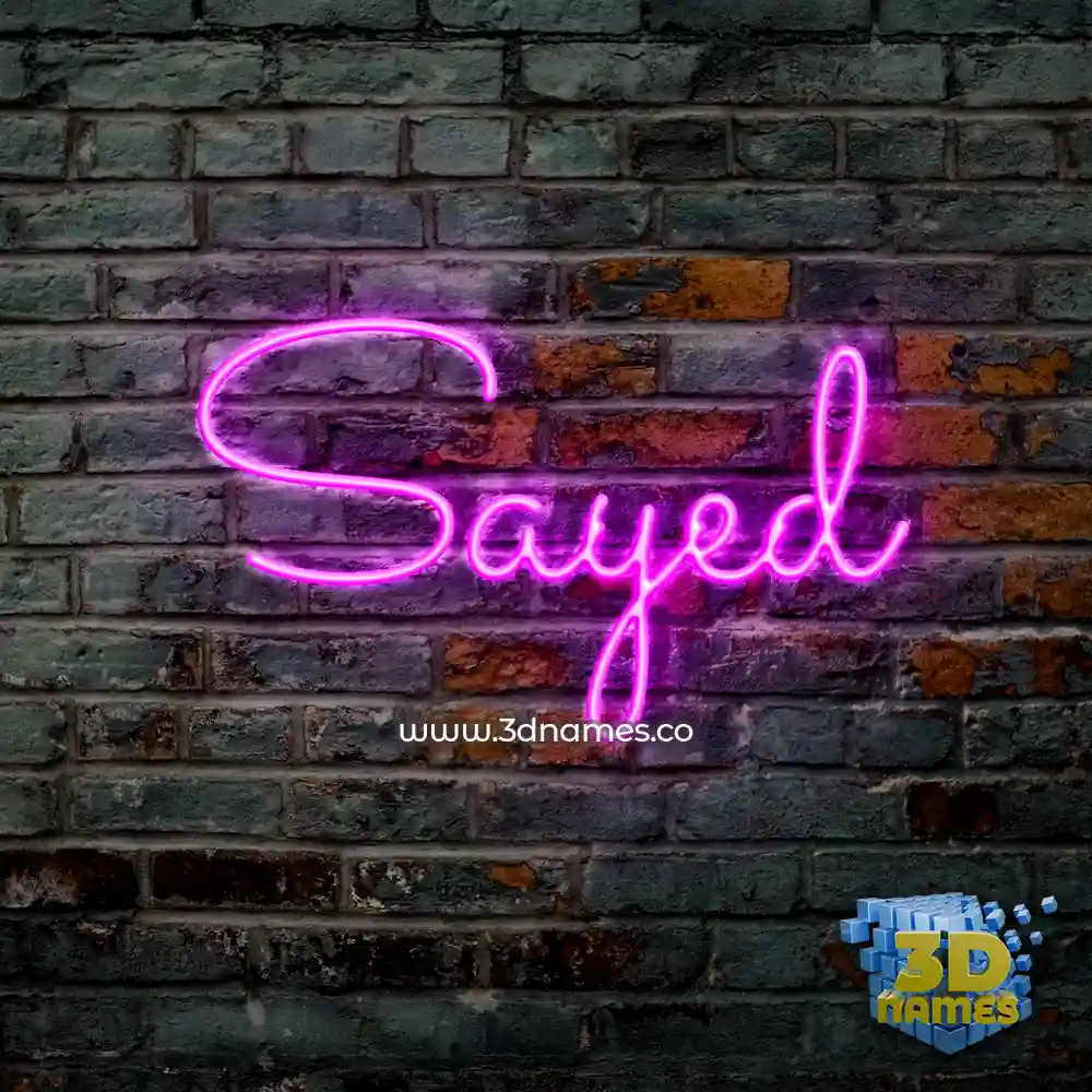 sayed in Pink Neon style - 3D name wallpaper