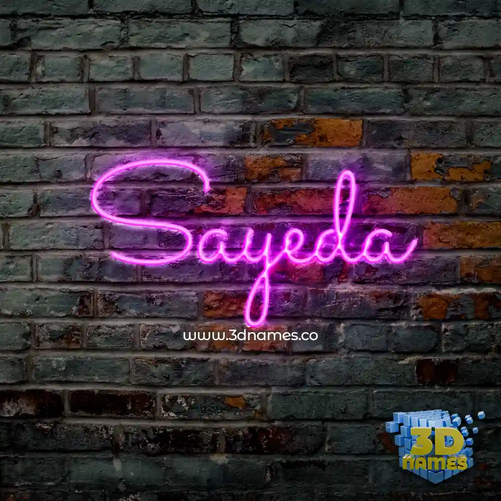 sayeda in Pink Neon style - 3D name wallpaper